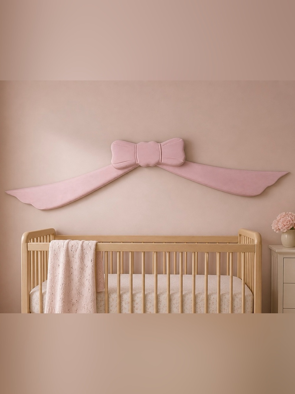 Pink Wooden Bow Wall Hanging Decoration